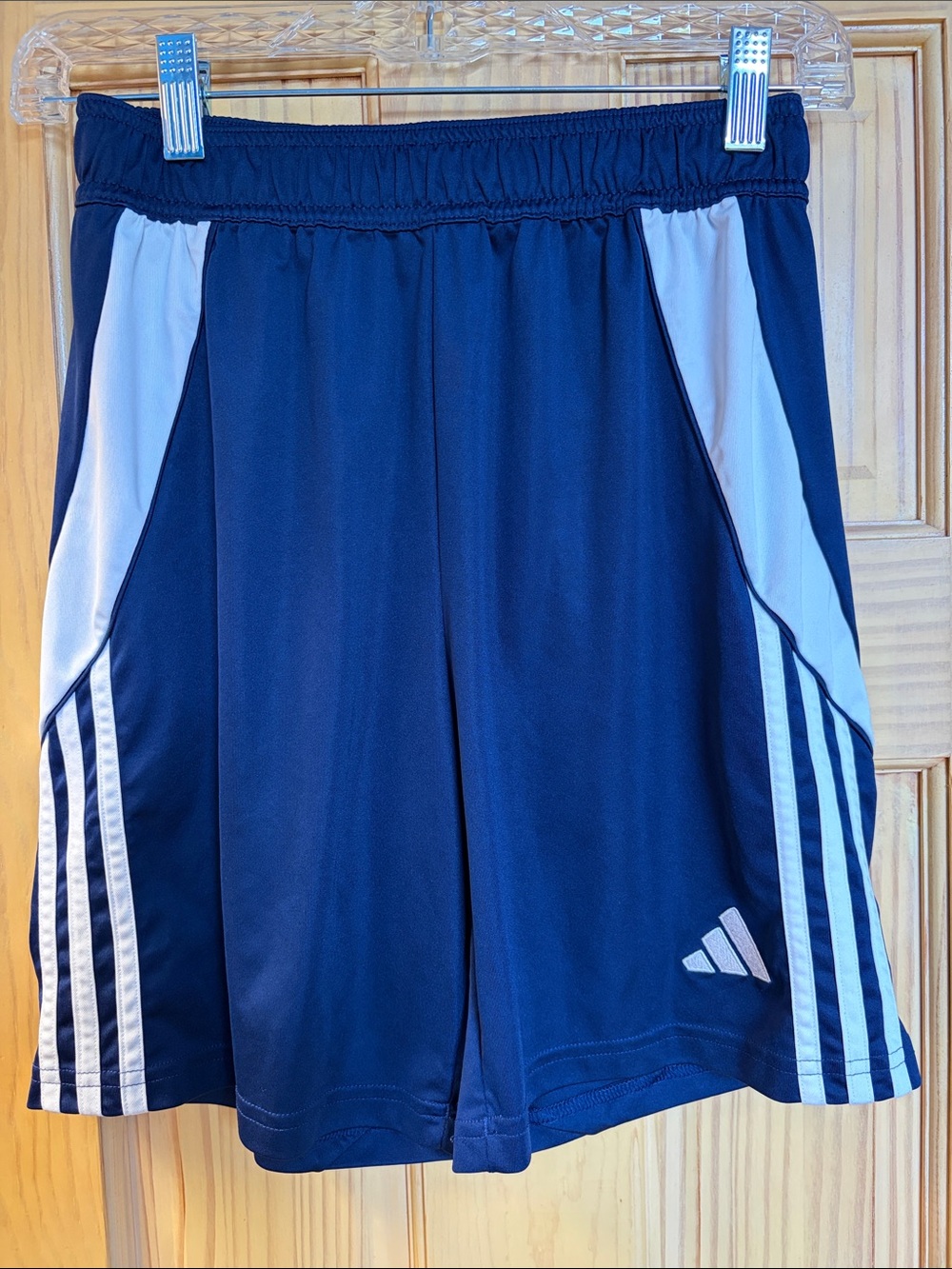 adidas Boys Navy and White Athletic Shorts Size 13-14 Youth or Large